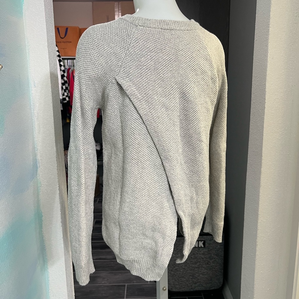 Madewell Light Gray Slit Back Sweater - Picture 5 of 7
